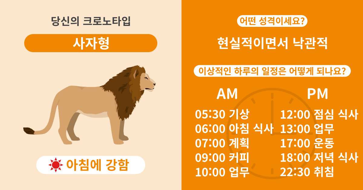 사자형: 아침에 강함